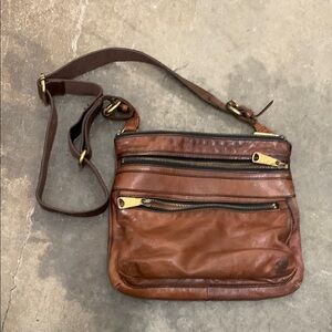 Fossil leather crossbody bag